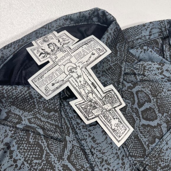 NEW SEVENTH HEAVEN BLUE SNAKE CROSS JACKET SZ MEDIUM - Picture 4 of 7